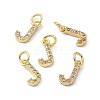 Real 18K Gold Plated Brass Micro Pave Clear Cubic Zirconia Charms KK-E068-VB452-J-4