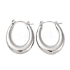 Non-Tarnish 304 Stainless Steel Chunky Oval Hoop Earrings for Women LS-EJEW-F283-08P-1-1