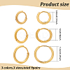 ANATTASOUL 18PCS 3 Size 3 Colors Brass Huggie Hoop Earrings for Women EJEW-AN0003-25-2