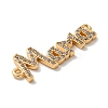 Mother's Day Brass Micro Pave Clear Cubic Zirconia Connector Charms KK-K378-12G-2