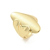 Rack Plated Brass Heart & Oval Open Cuff Ring for Women RJEW-Z039-11G-1
