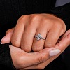 Brass Micro Pave Clear Cubic Zirconia Finger Rings FS-WG5249E-05-4