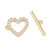 Brass Micro Pave Clear Cubic Zirconia Toggle Clasps KK-K391-07G-2