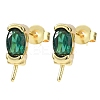 Brass Micro Pave Cubic Zirconia Earring Findings KK-D226-10G-03-1