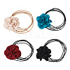 4Pcs 4 Colors Cloth Flower Collar Choker Necklace for Women Bride Wedding Party AJEW-TA0001-26-1