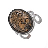 Oval Natural Leopard Skin Jasper Finger Rings RJEW-M062-02P-16-2