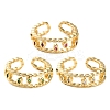 Rack Plating Brass Micro Pave Cubic Zirconia Open Cuff Rings for Women RJEW-U026-01G-01-1