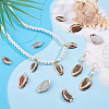 20Pcs Electroplated Natural Paua Shell Pendants SSHEL-PH0001-49-4