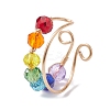 2Pcs Colorful Glass Cuff Earrings EJEW-JE05699-4