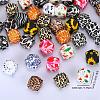 Colorful Pattern Printed Silicone Focal Beads LS-SI-JX0022A-03-2