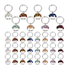 32 Pcs 8 Colors Natural Gemstone Tree of Life Keychains KEYC-PH01571-6