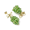 Christmas Bell Brass Dangle Stud Earrings EJEW-MZ00495-02-5