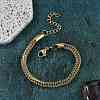 304 Stainless Steel Rope Chain Bracelets for Women BJEW-F488-08G-1