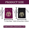 CREATCABIN 2Pcs 2 Style Tree of Life Pattern Velvet Packing Pouches TP-CN0001-10-2