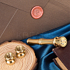 1Pc Golden Tone Brass Wax Seal Stamp Heads with Bamboo Stick Shaped Handles STAM-CP0001-05P-4