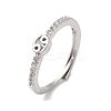 Rack Plating Brass Clear Cubic Zirconia Constellation Adjustable Rings for Women RJEW-S407-08P-11-1
