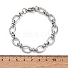 Tarnish Resistant 304 Stainless Steel Oval Link Chain Bracelets X-BJEW-Z011-12P-4