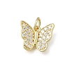 Brass Micro Pave Clear Cubic Zirconia Charms CU-L001-09G-07-1
