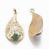 Brass Big Pendants PEAR-F011-69G-2