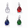 Brass Micro Pave Cubic Zirconia Pendants ZIRC-E164-64P-1