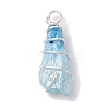 Electroplated Natural Quartz Crystal Copper Wire Wrapped Pendants PALLOY-JF02676-02-4
