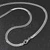 4mm Rack Plating Brass Herringbone Chain Necklaces for Women Men MAK-L044-17P-3