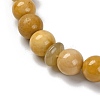 Natural Yellow Jade Beads Stretch Bracelets BJEW-A025-01J-3