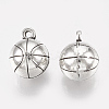 Tibetan Style Alloy Charms TIBEP-T052-32AS-RS-2