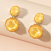 Zinc Alloy Resin Dangle Stud Earrings FS-WG37519-02-1