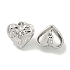 Heart Texture Brass Micro Pave Cubic Zirconia Stud Earrings for Women EJEW-E312-07P-2