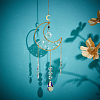1Pc Alloy & Natural Gemstone Chips Moon Hanging Ornaments HJEW-BBC0001-17A-3