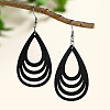 Hollow Out Teardrop Wood Dangle Earrings FS-WG56C65-06-1