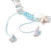 Adjustable Synthetical Turquoise & Magnesite Beaded Braided Bead Bracelets for Women BJEW-JB11545-4