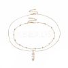 Brass Pendant Necklace Sets NJEW-JN02468-1