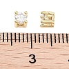Brass Micro with Single Clear Zirconia Beads KK-C051-30G-3