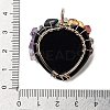 Natural Obsidian Heart Pendants G-K374-01B-3