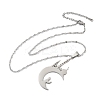 201 Stainless Steel Hollow Moon with Castle and Prayer Pendant Necklaces for Ramadan & Eid Mubarak NJEW-D318-05P-4
