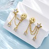 Brass Micro Pave Clear Cubic Zirconia Stud Earrings LS-EJEW-H158-24G-1
