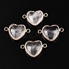 Natural Quartz Crystal Love Heart Pendants G-T138-205C-G-1