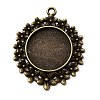 Vintage Tibetan Style Alloy Flower Pendant Cabochon Bezel Settings X-TIBEP-M018-65AB-NF-1