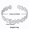 Stylish European and American Flower 304 Stainless Steel Cuff Bangles for Women UC5958-1-1