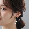 Alloy Enamel & Plastic Pearl Stud Dangle Earrings WG48C65-02-4