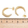 C-Shaped Brass Micro Pave Clear Cubic Zirconia Stud Earrings LS-EJEW-A151-01G-5