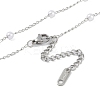 304 Stainless Steel with Shell Pearl Pendant Necklaces NJEW-Z033-02P-3
