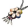 Retro Style Glass & Acrylic & CCB Beads Pendant Necklaces NJEW-Q349-02D-2