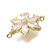 Brass Clear Cubic Zirconia Snowflake Connector Charms LS-KK-Q048-19G-2