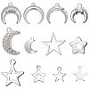 24Pcs 12 Styles Stainless Steel Pendants DIY-SC0029-61-1