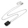 Rectangle Brass Pave Cubic Zirconia Pendant Necklaces for Women NJEW-G156-01P-07-2