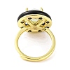 Rack Plating Round Brass Enamel Adjustable Rings RJEW-U004-01C-G-3