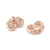 Rack Plating Brass Pave Clear Cubic Zirconia Spacer Bars KK-B088-11A-RG-2